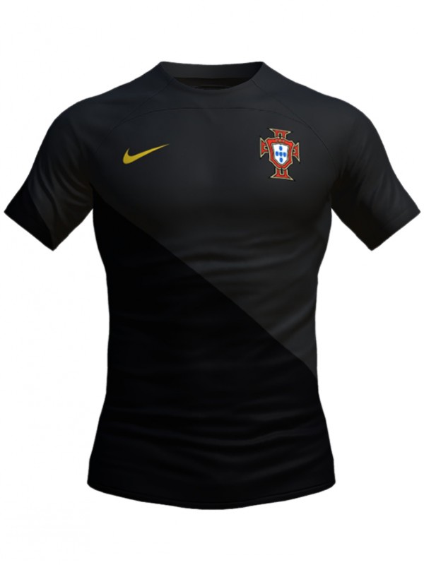 Portugal maglia in modalità notturna uniforme da calcio maglia sportiva del kit da calcio nero da uomo 2024 Euro cup